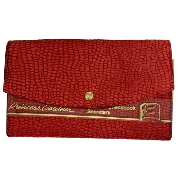 Princess Gardner Stasher Checkbook Secretary Wallet Red Cowhide w/ Gift Box - Picture 7 of 10